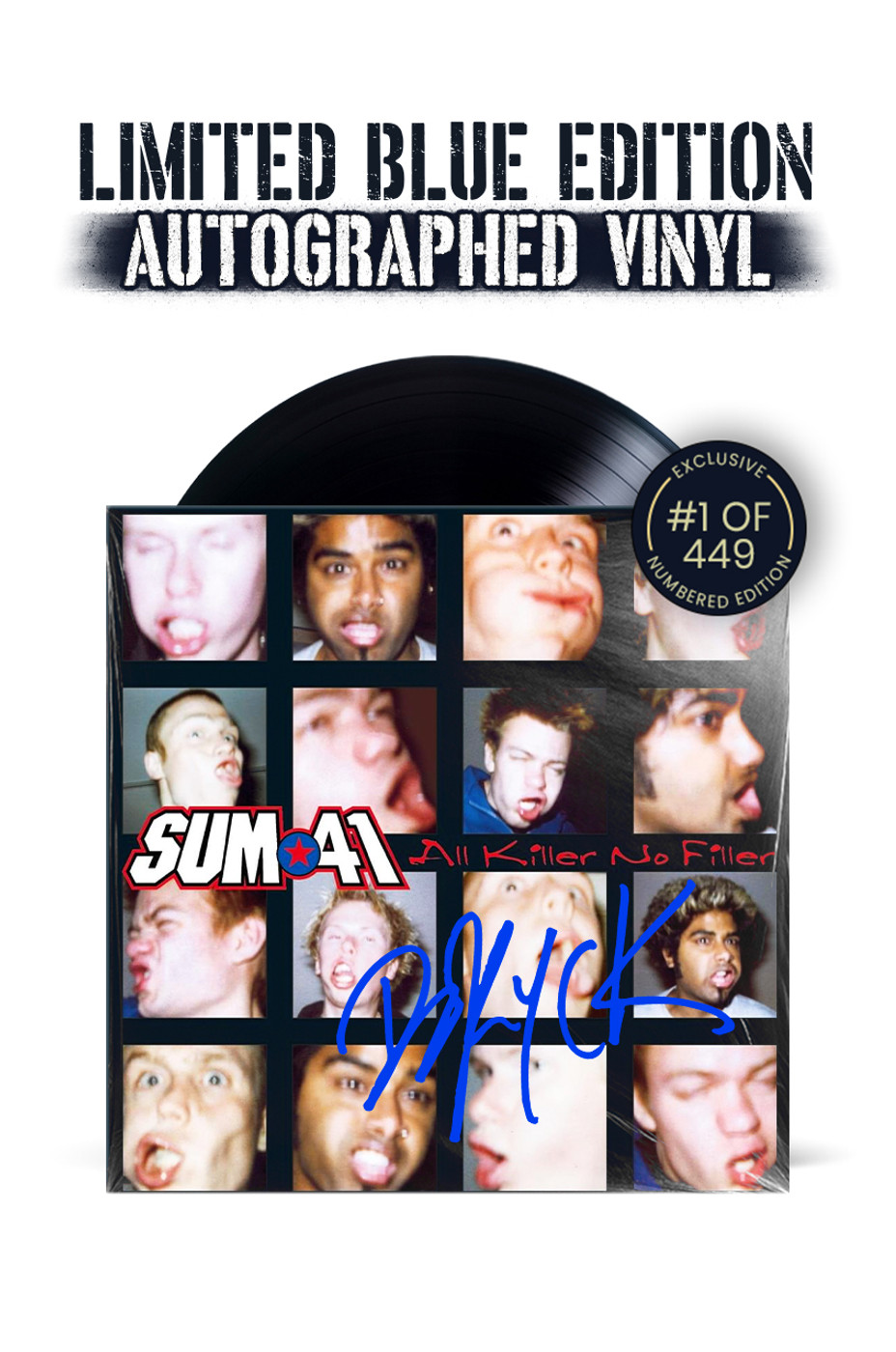 All Killer No Filler Blue Vinyl signed by Sum 41