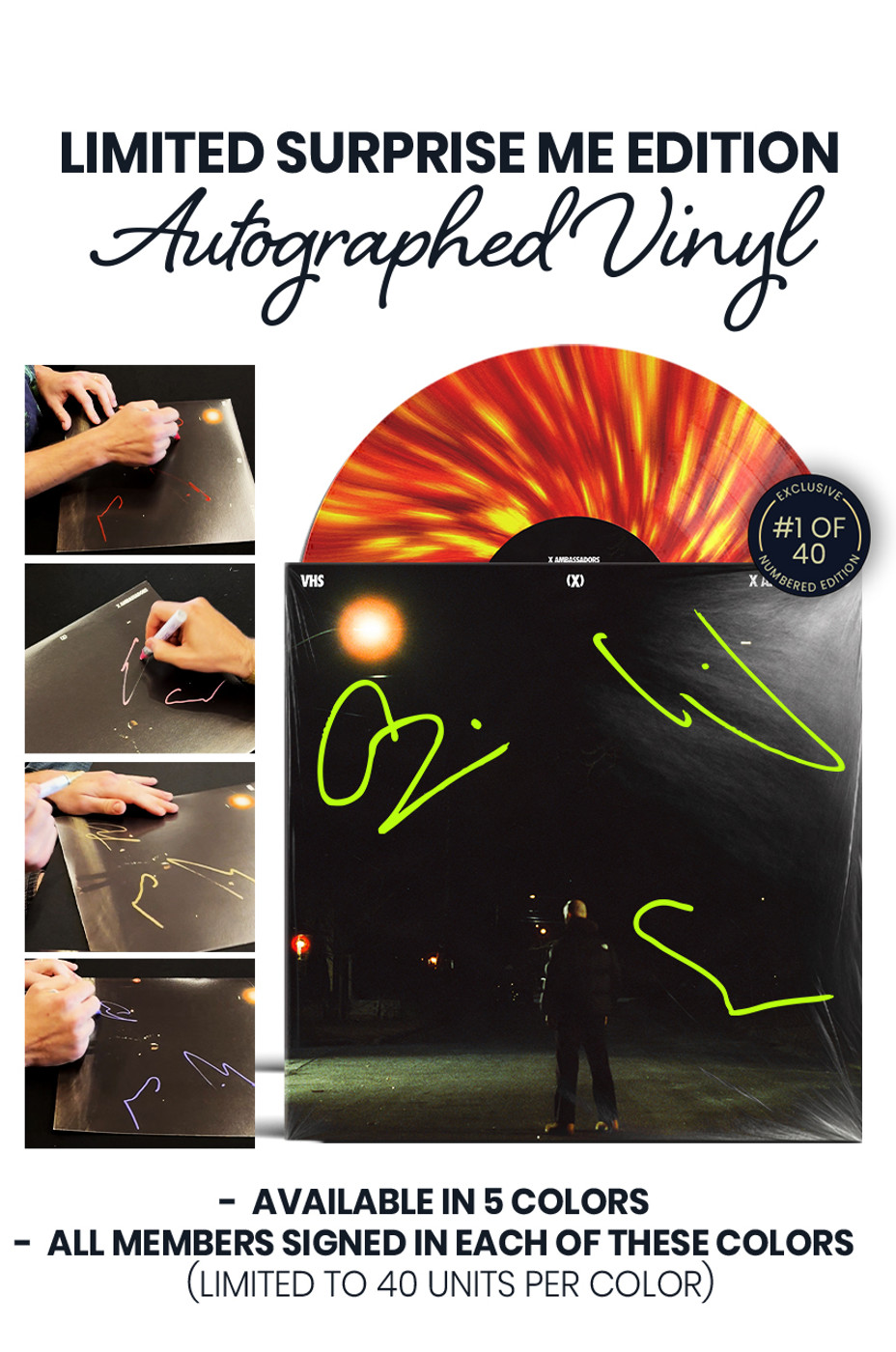 VHS Surprise Me Vinyl signed by X-Ambassadors