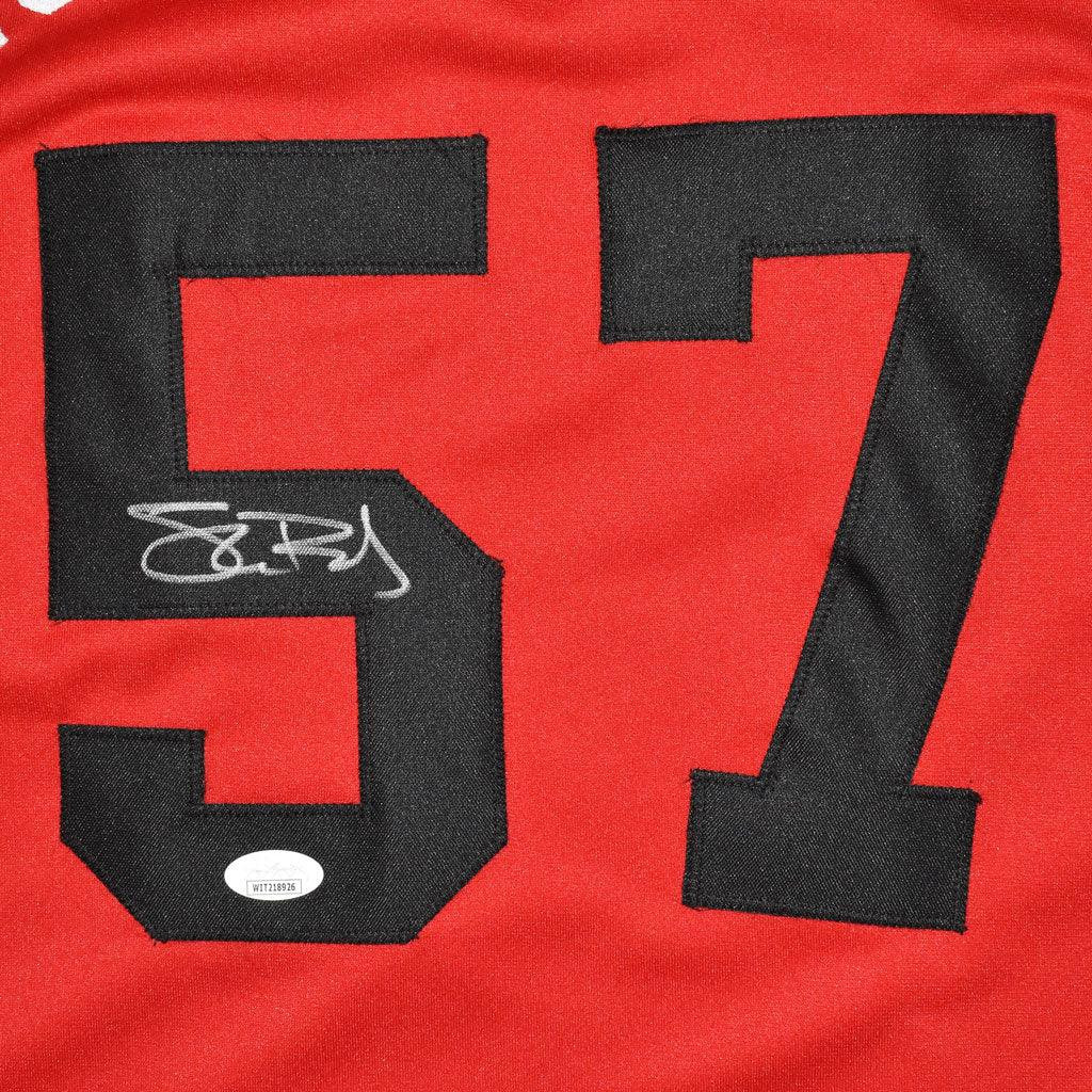 Shane Bieber Signed Not Justin Cleveland Red Baseball Jersey (JSA) -