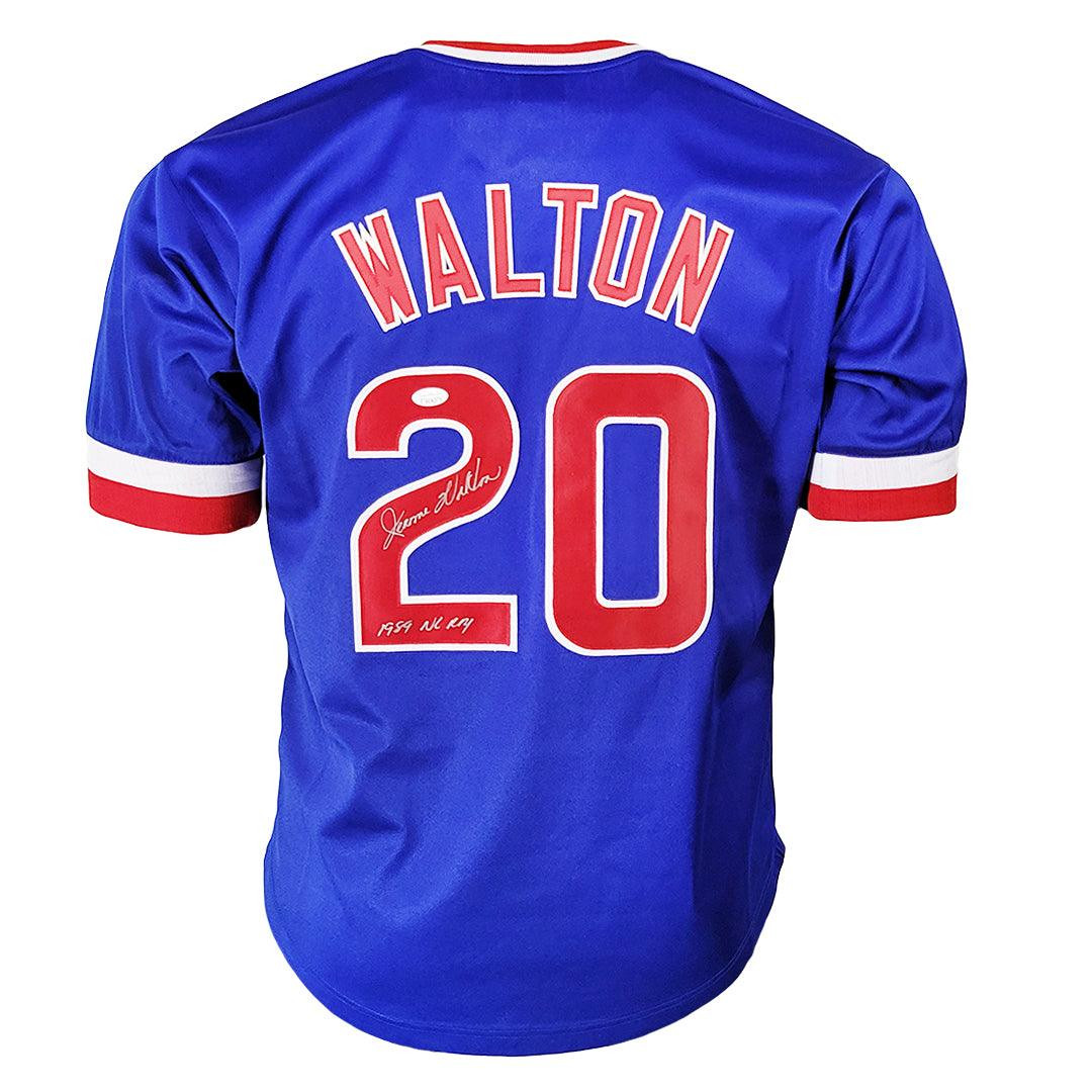 Jerome Walton Signed 1989 NL ROY Inscription Chicago Royal Blue
