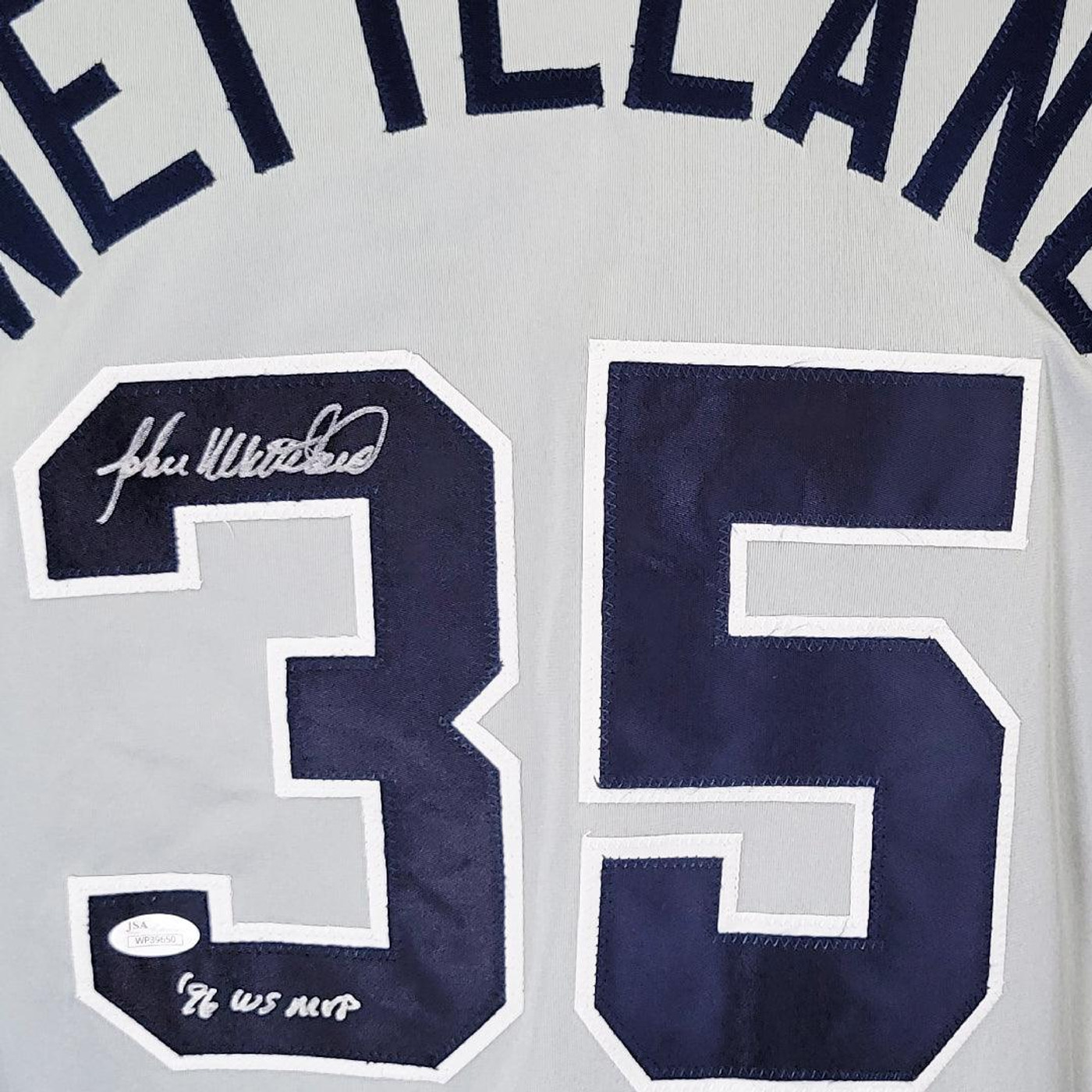 John Wetteland Signed 96 WS MVP Inscription New York Grey Baseball Jersey (JSA)