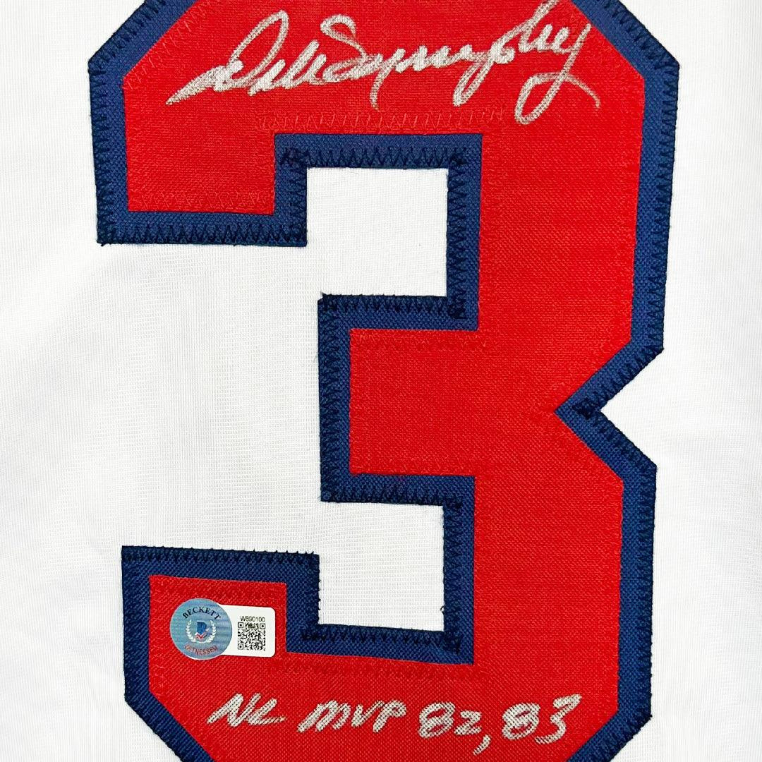 Dale Murphy Signed NL MVP 82,83 Inscription Atlanta White Modern Baseball Jersey (Beckett)