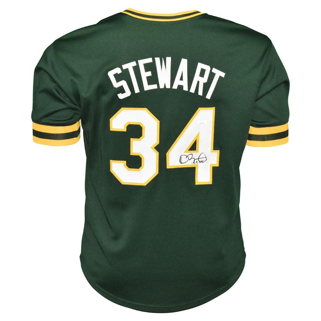 Dave Stewart Signed Oakland Green Baseball Jersey (JSA) -