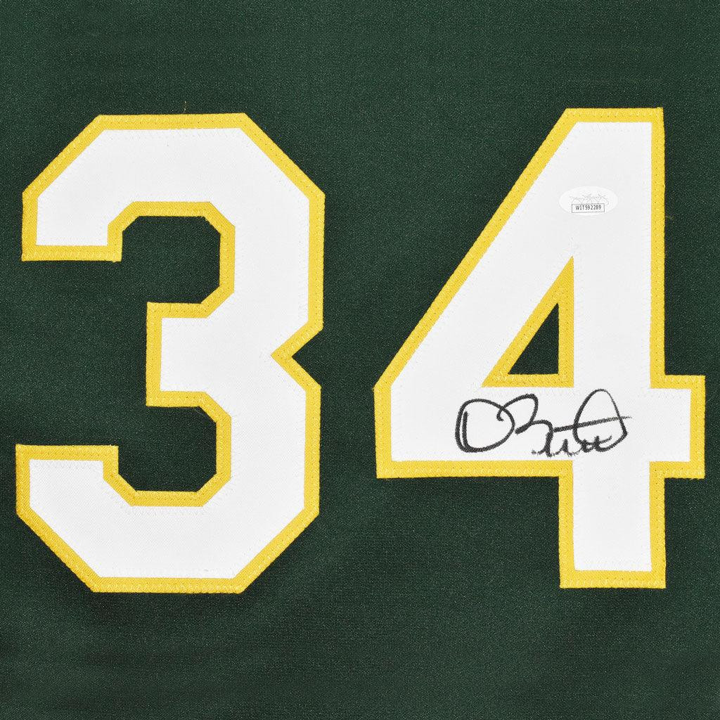 Dave Stewart Signed Oakland Green Baseball Jersey (JSA) -