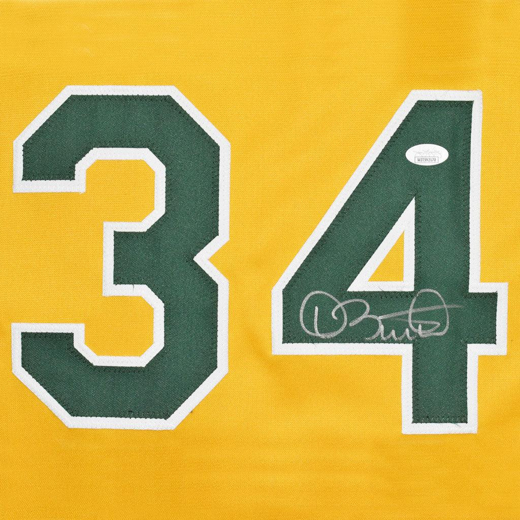 Dave Stewart Signed Oakland Yellow Baseball Jersey (JSA) -