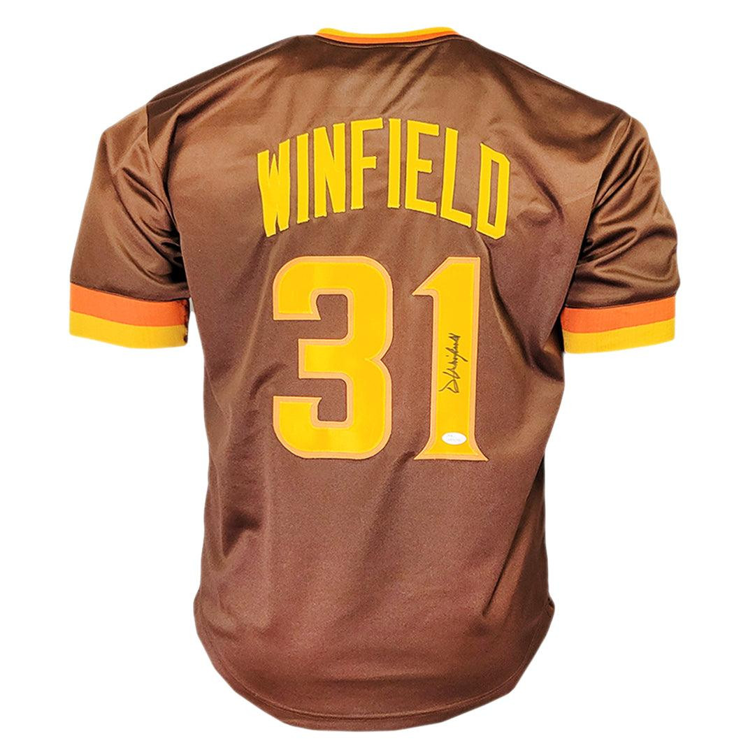 Dave Winfield Signed San Diego Brown Baseball Jersey (JSA) -