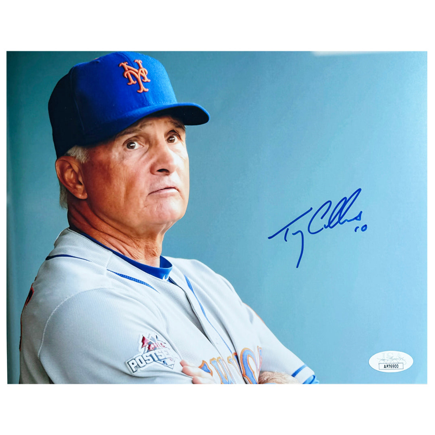 Terry Collins Signed New York Pose 3 Baseball 8x10 Photo (JSA)