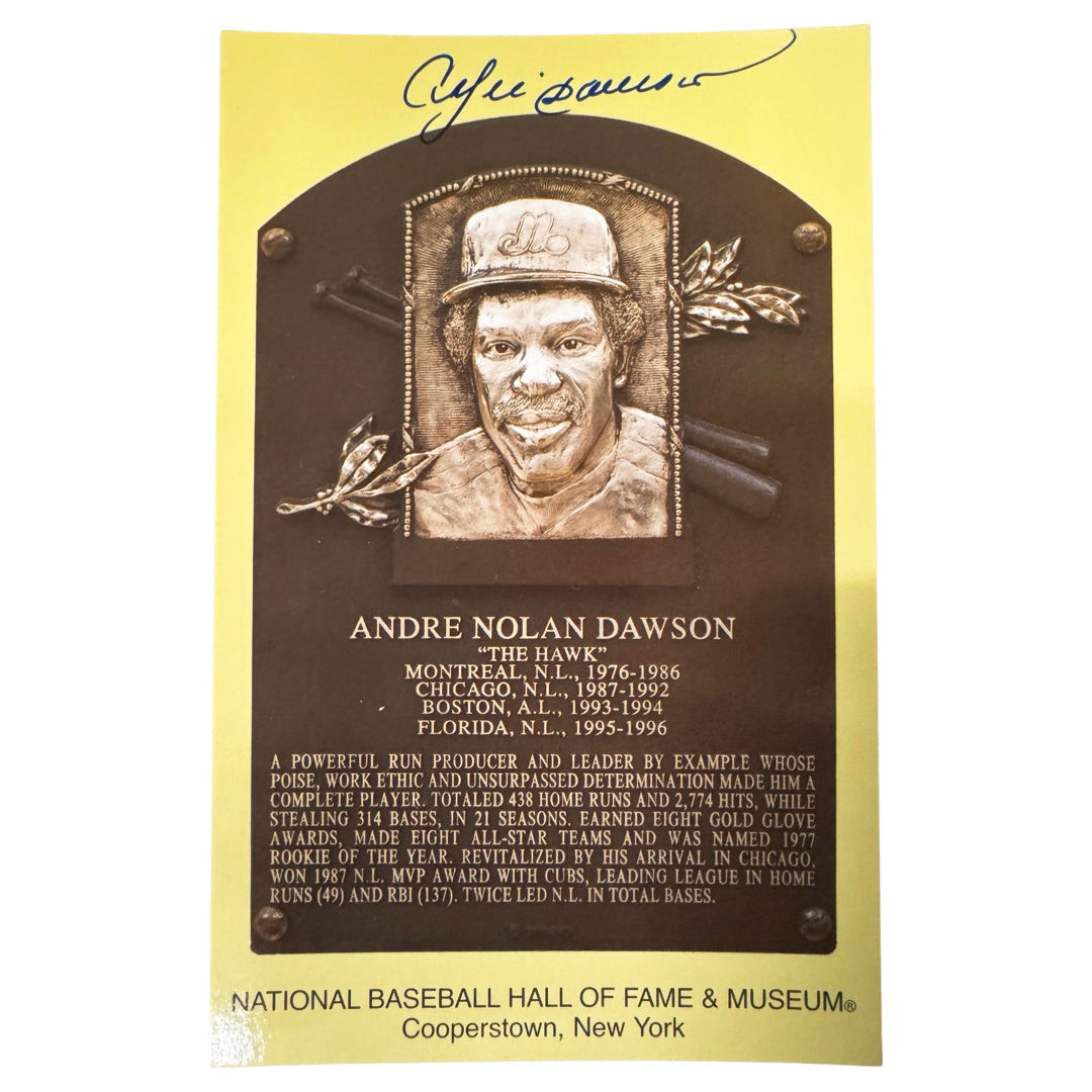 Andre Dawson Signed HOF Plaque Card (JSA) -