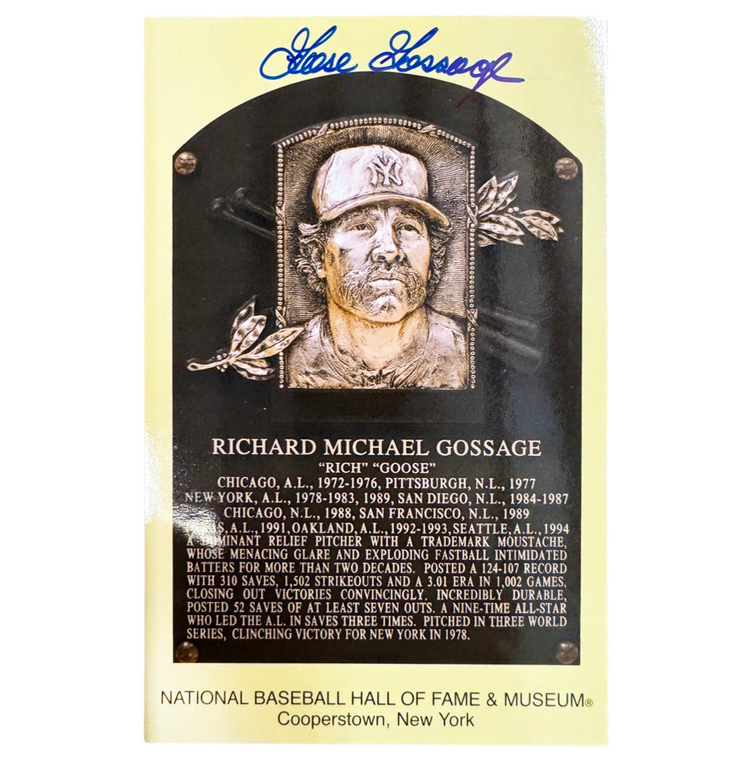 Goose Gossage Signed HOF Plaque Card (JSA) -