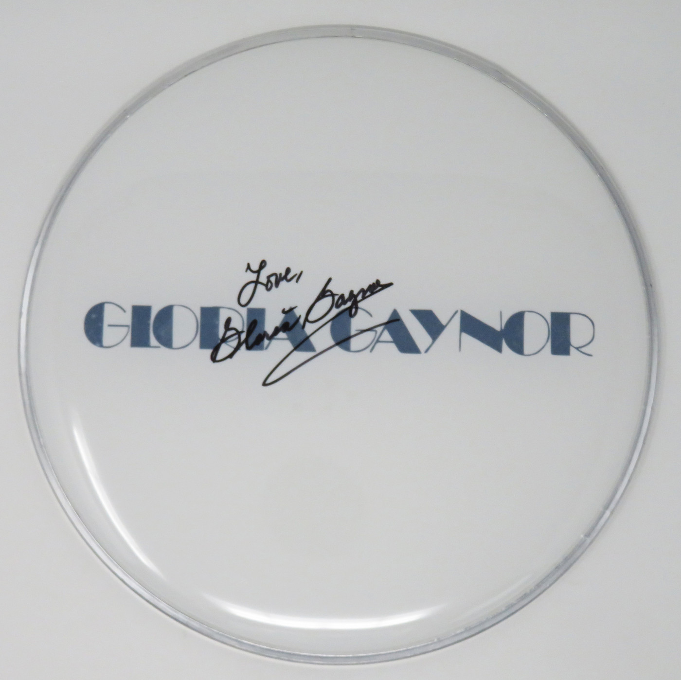 Gloria Gaynor Signed Drumhead AQ11913