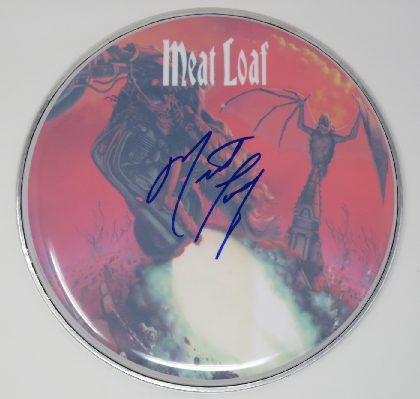 Meat Loaf Signed Drumhead LH-RR58666