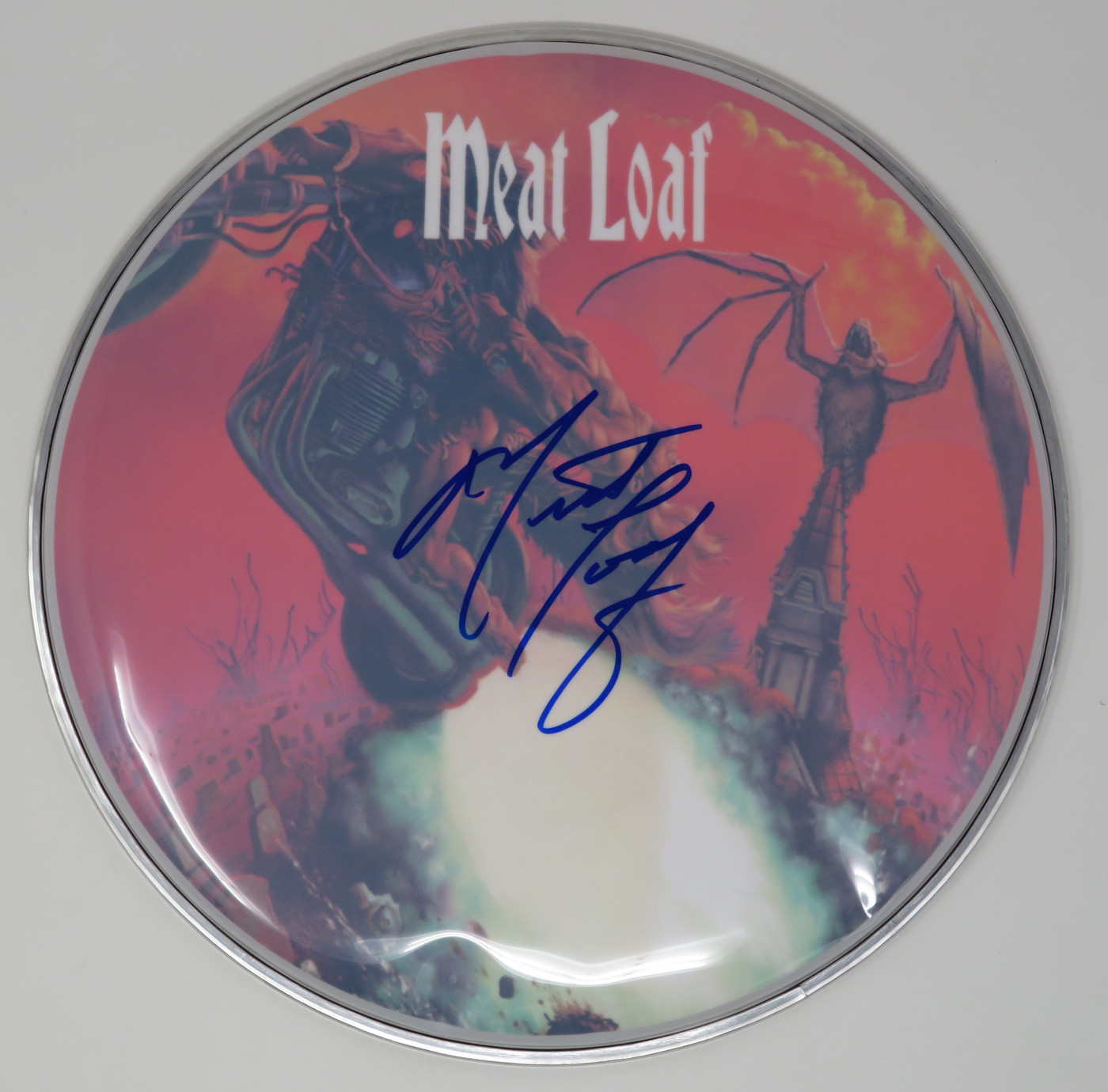 Meat Loaf Signed Drumhead LH-RR58664