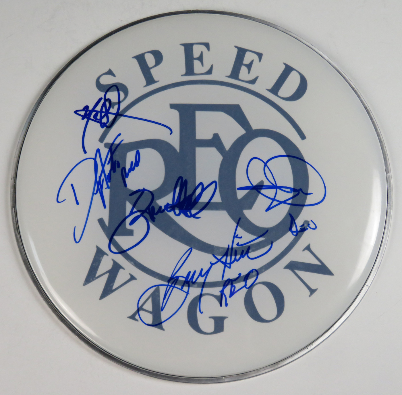 REO Speedwagon Signed Drumhead AI39892