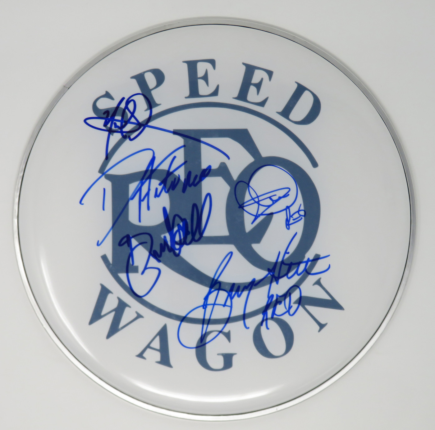 REO Speedwagon Signed Drumhead AI39893