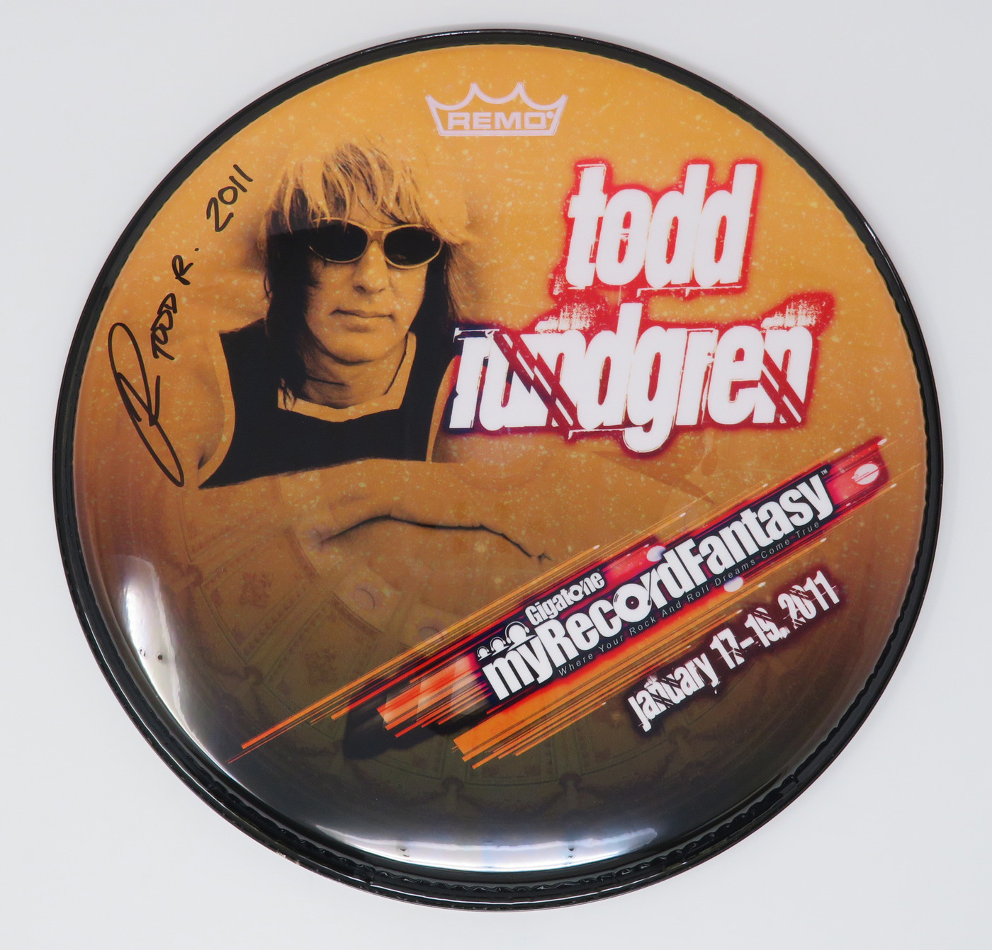 Todd Rundgren Signed Drumhead RR58641