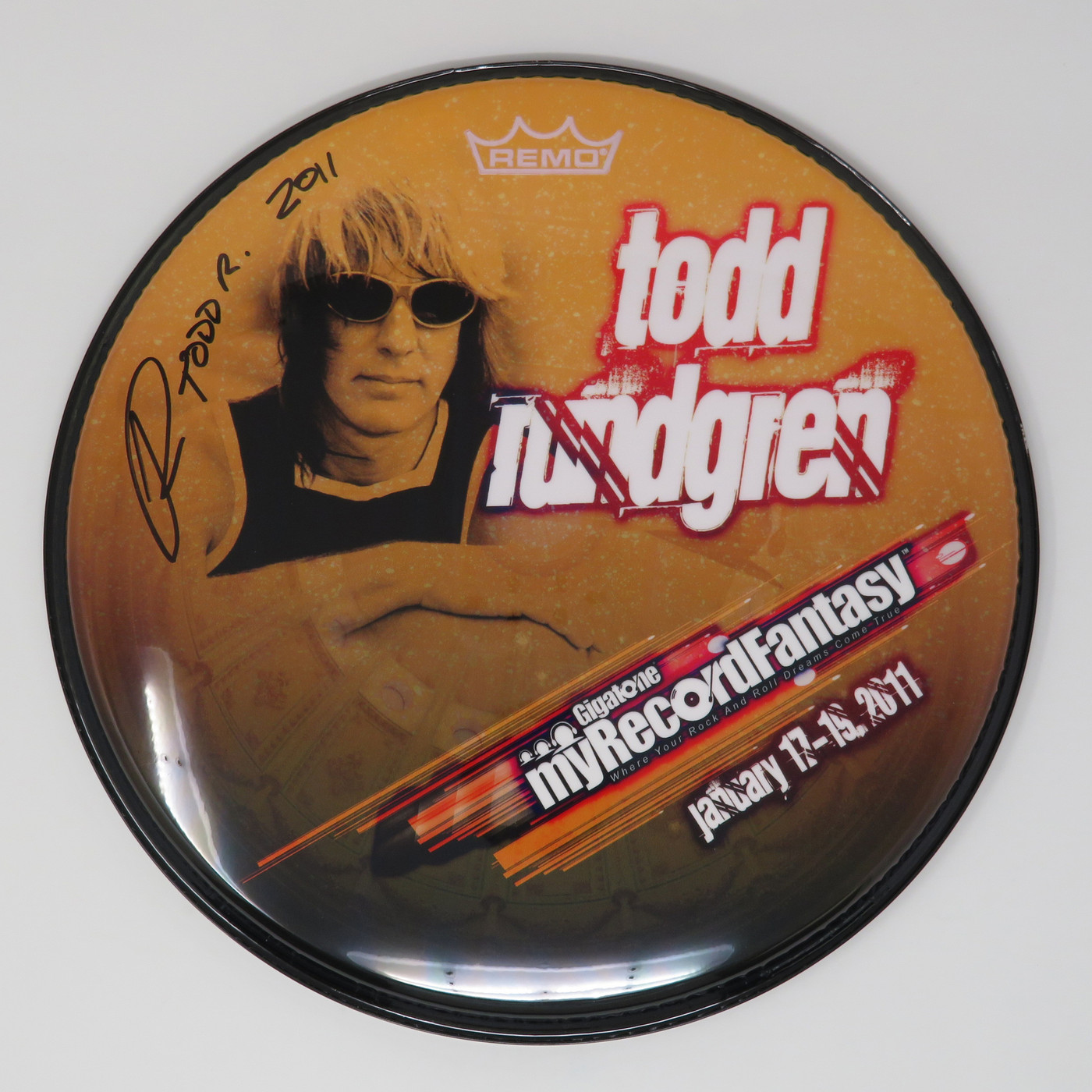 Todd Rundgren Signed Drumhead RR58642