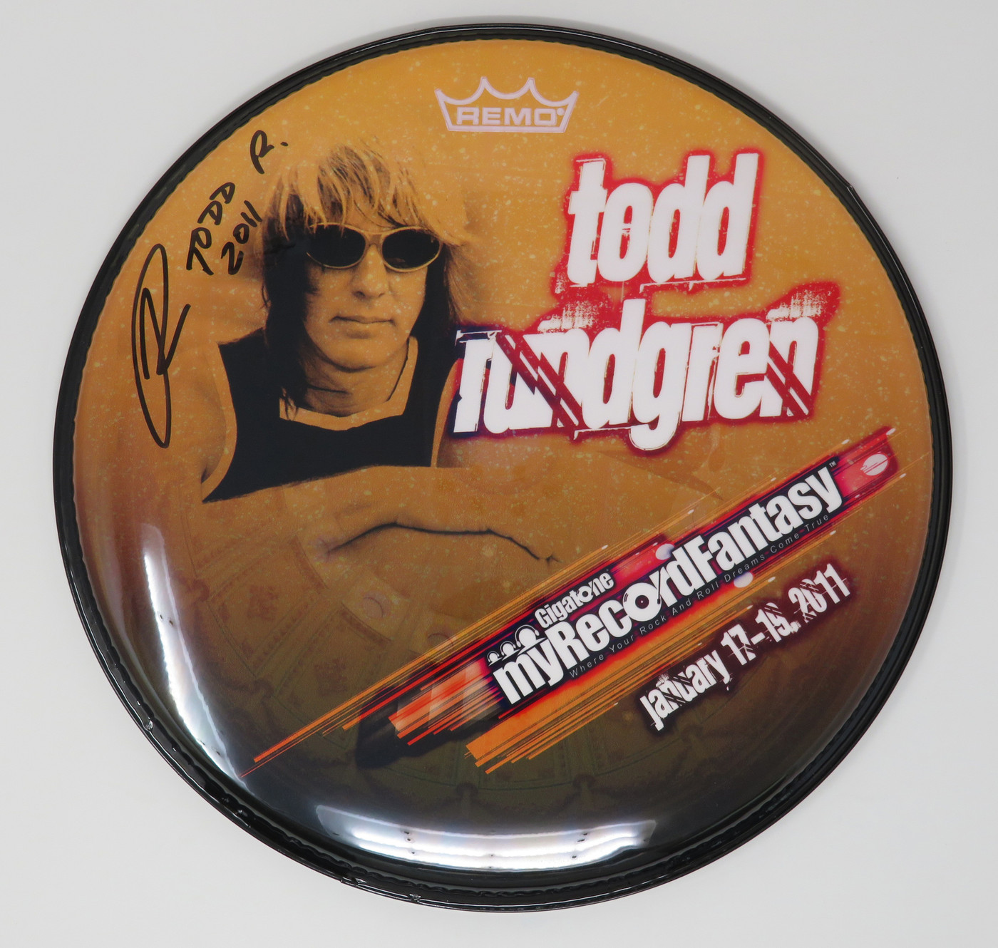 Todd Rundgren Signed Drumhead RR58650
