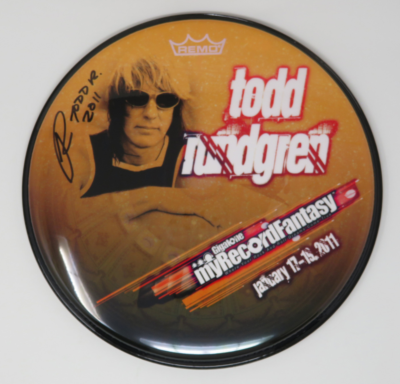 Todd Rundgren Signed Drumhead RR58595