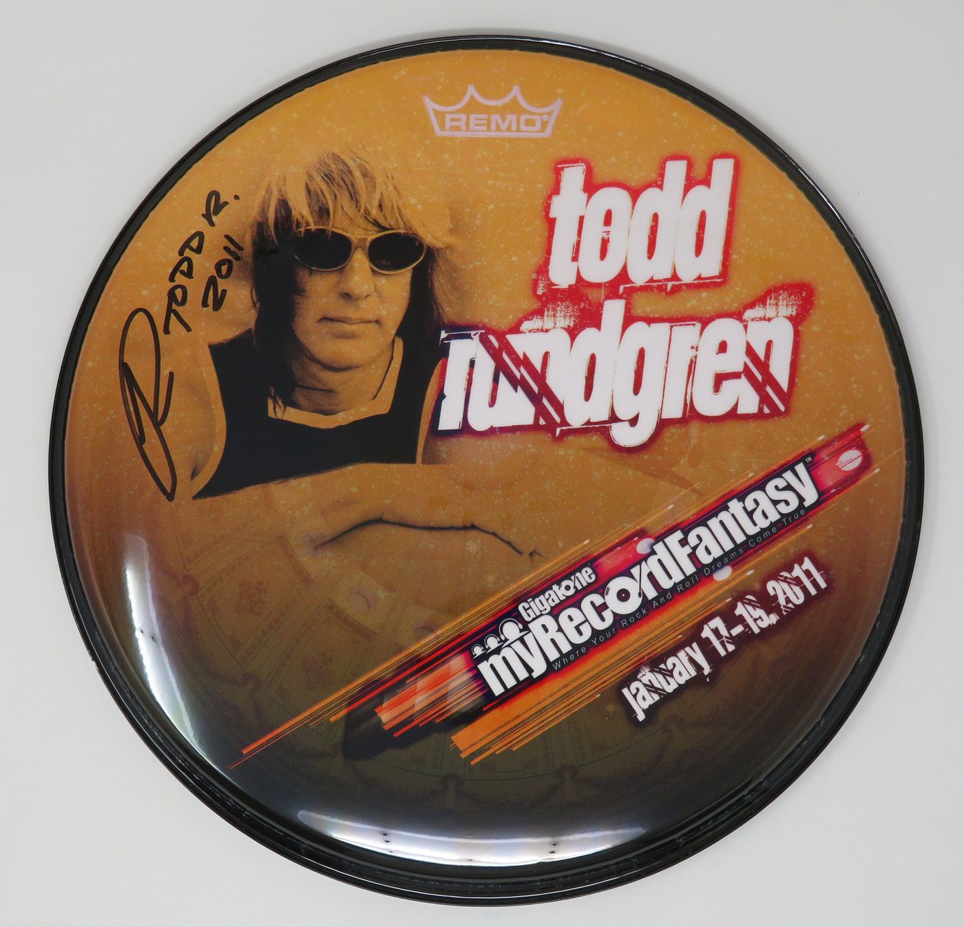 Todd Rundgren Signed Drumhead RR58596