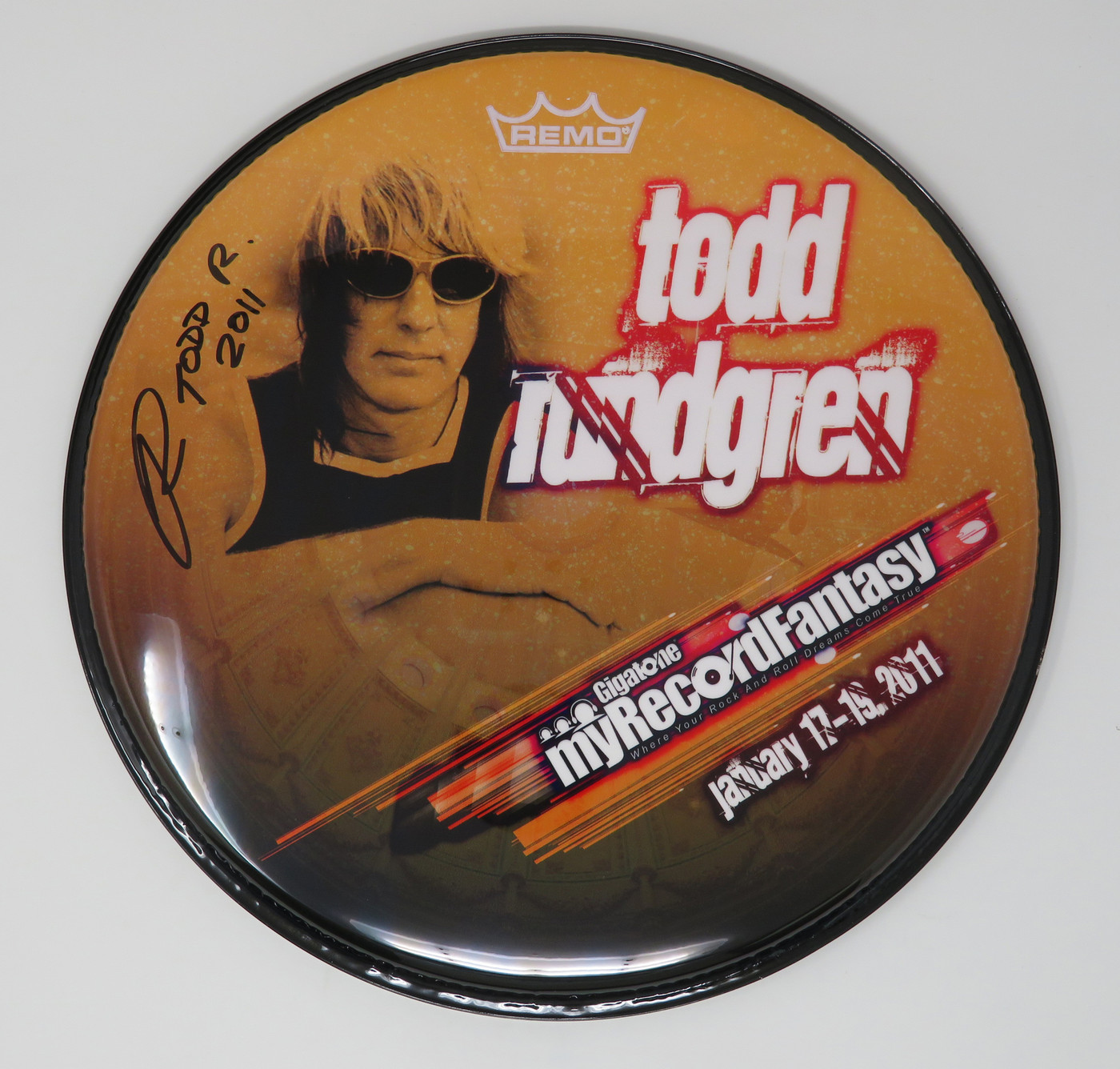 Todd Rundgren Signed Drumhead RR58598