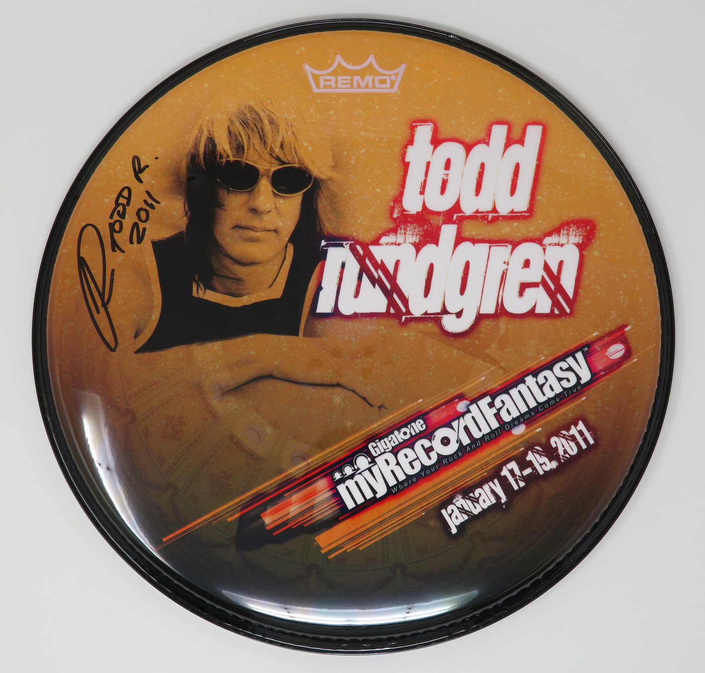 Todd Rundgren Signed Drumhead RR58599