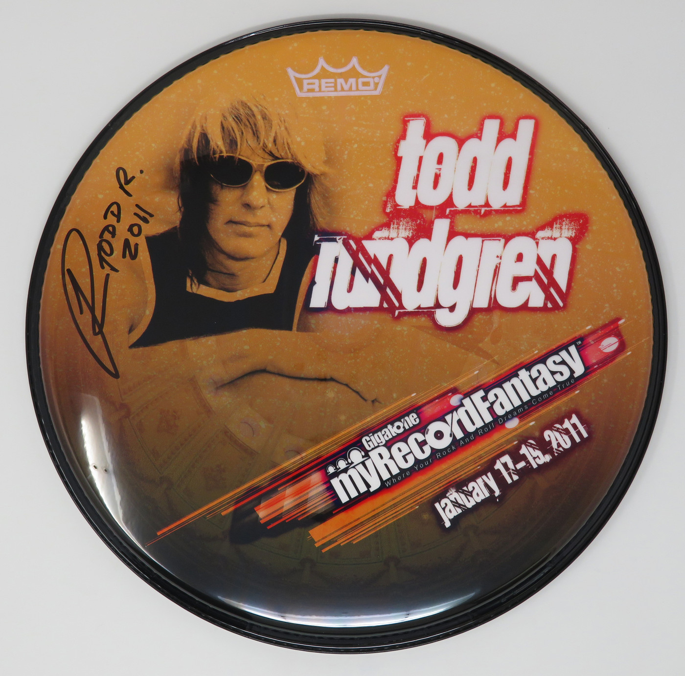 Todd Rundgren Signed Drumhead RR58604