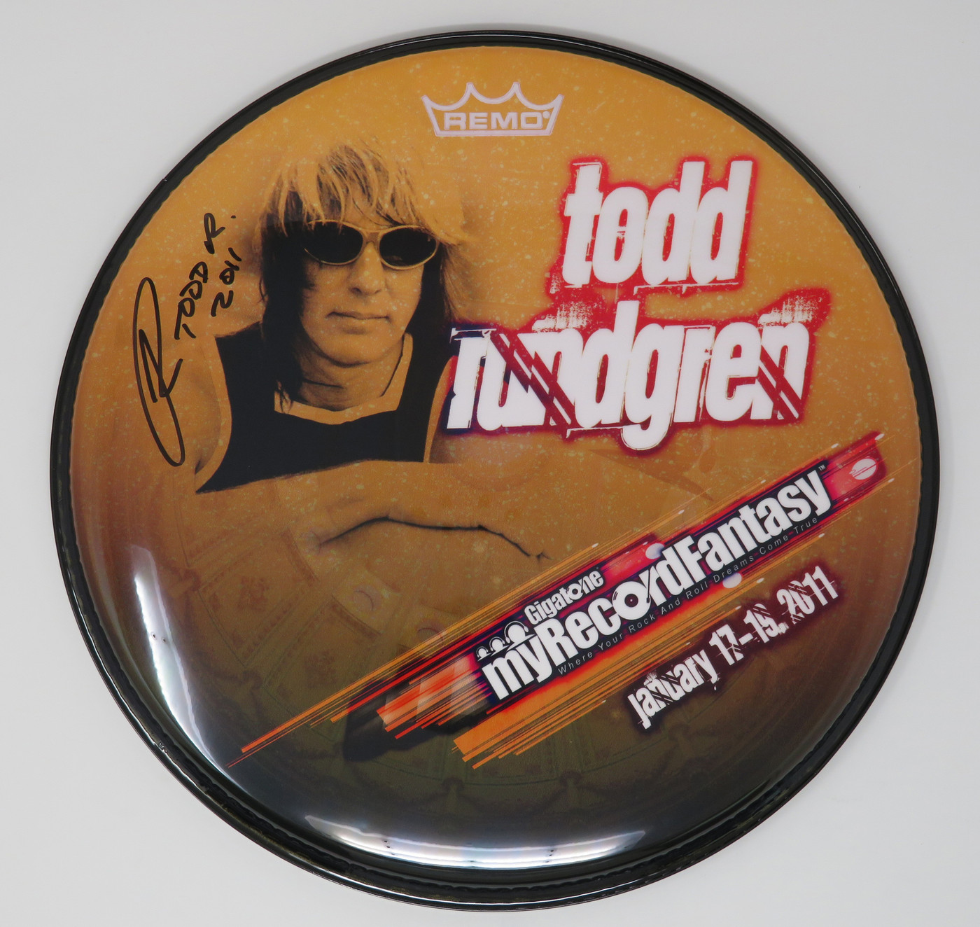 Todd Rundgren Signed Drumhead RR58607