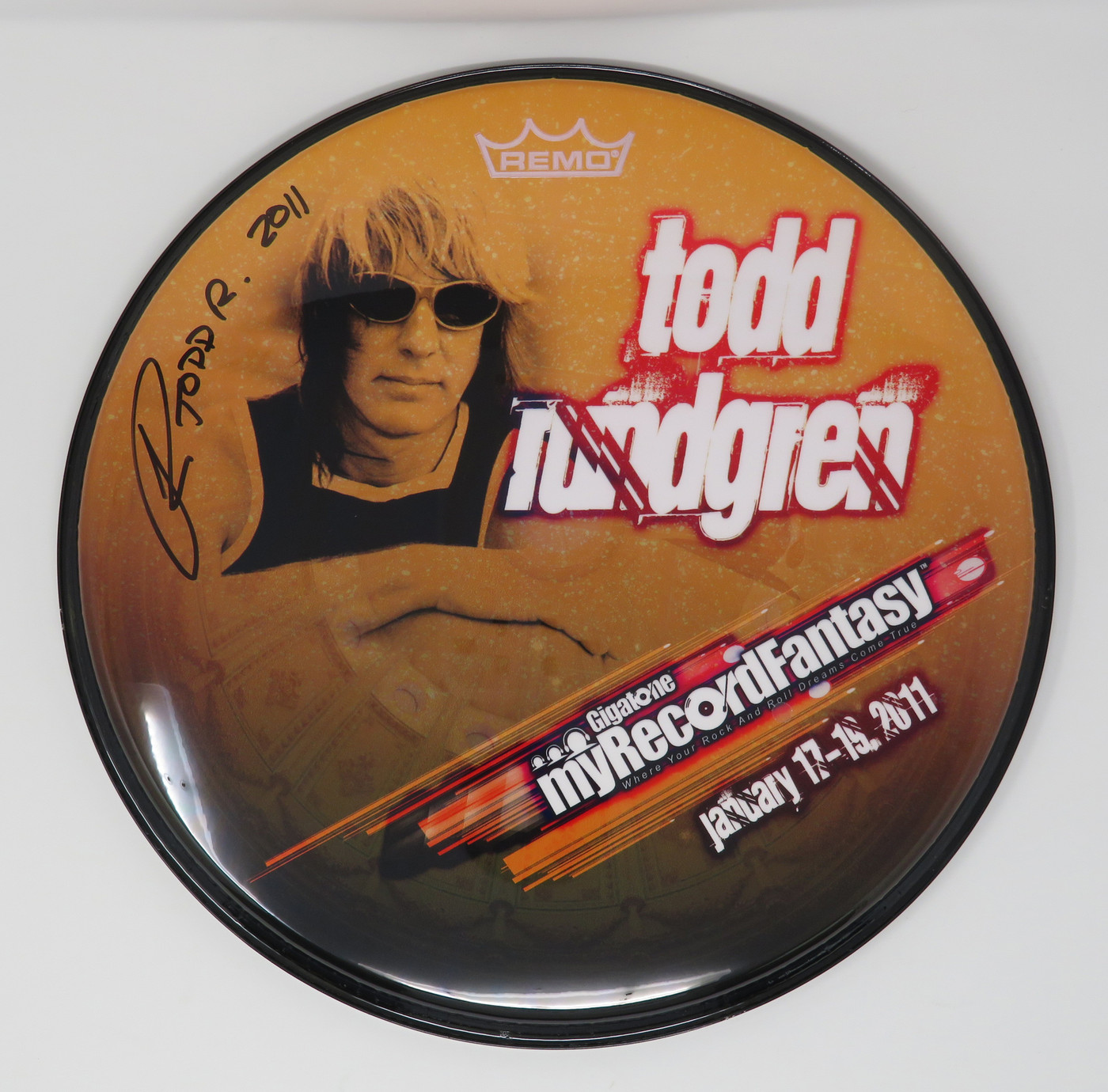 Todd Rundgren Signed Drumhead RR58611