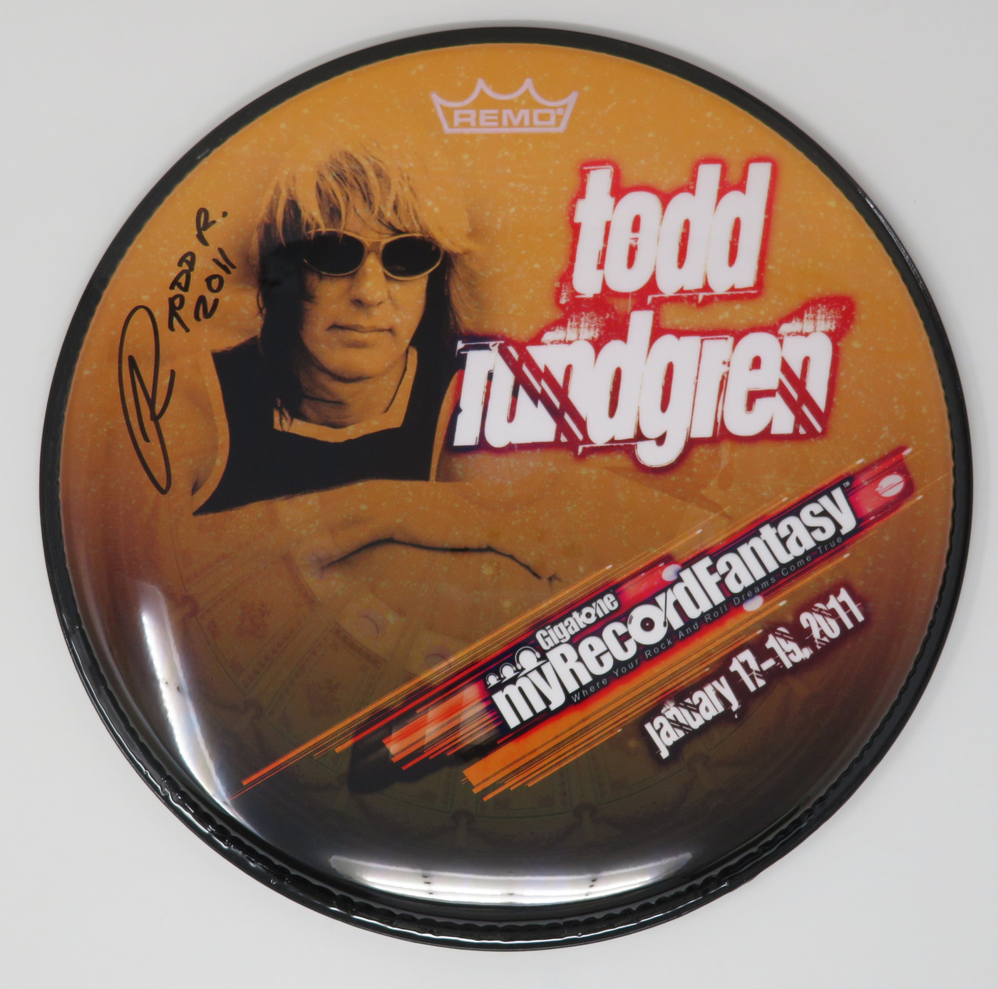 Todd Rundgren Signed Drumhead RR58615
