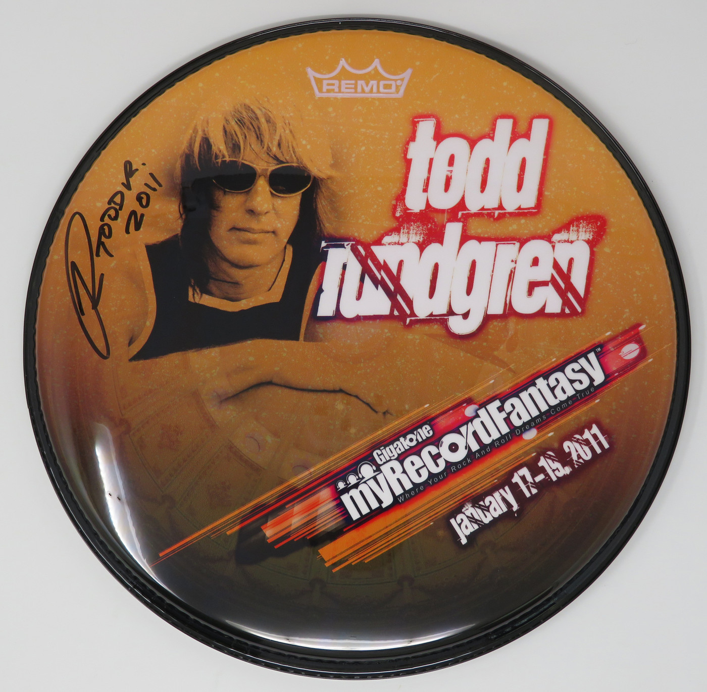 Todd Rundgren Signed Drumhead RR58616