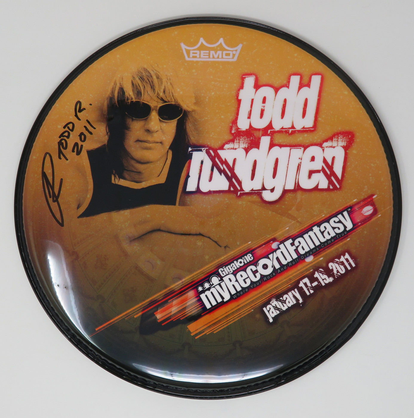 Todd Rundgren Signed Drumhead RR58618