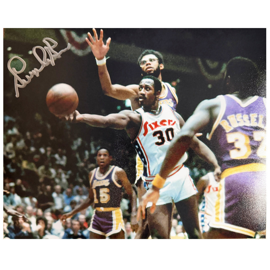 George McGinnis Signed Philadelphia Pose 3 Baseball 8x10 Photo (JSA)