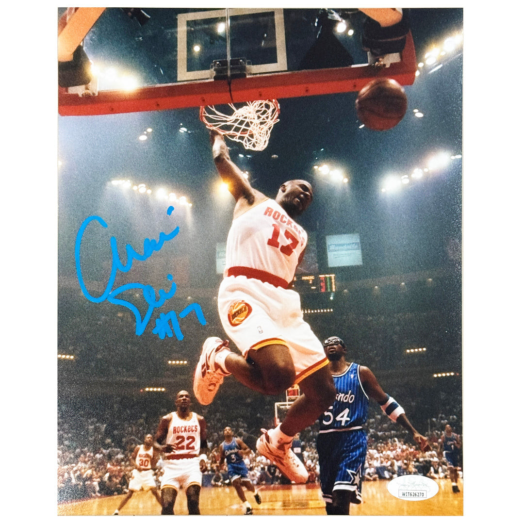Mario Elie Signed Houston Pose 1 Basketball 8x10 Photo (JSA)