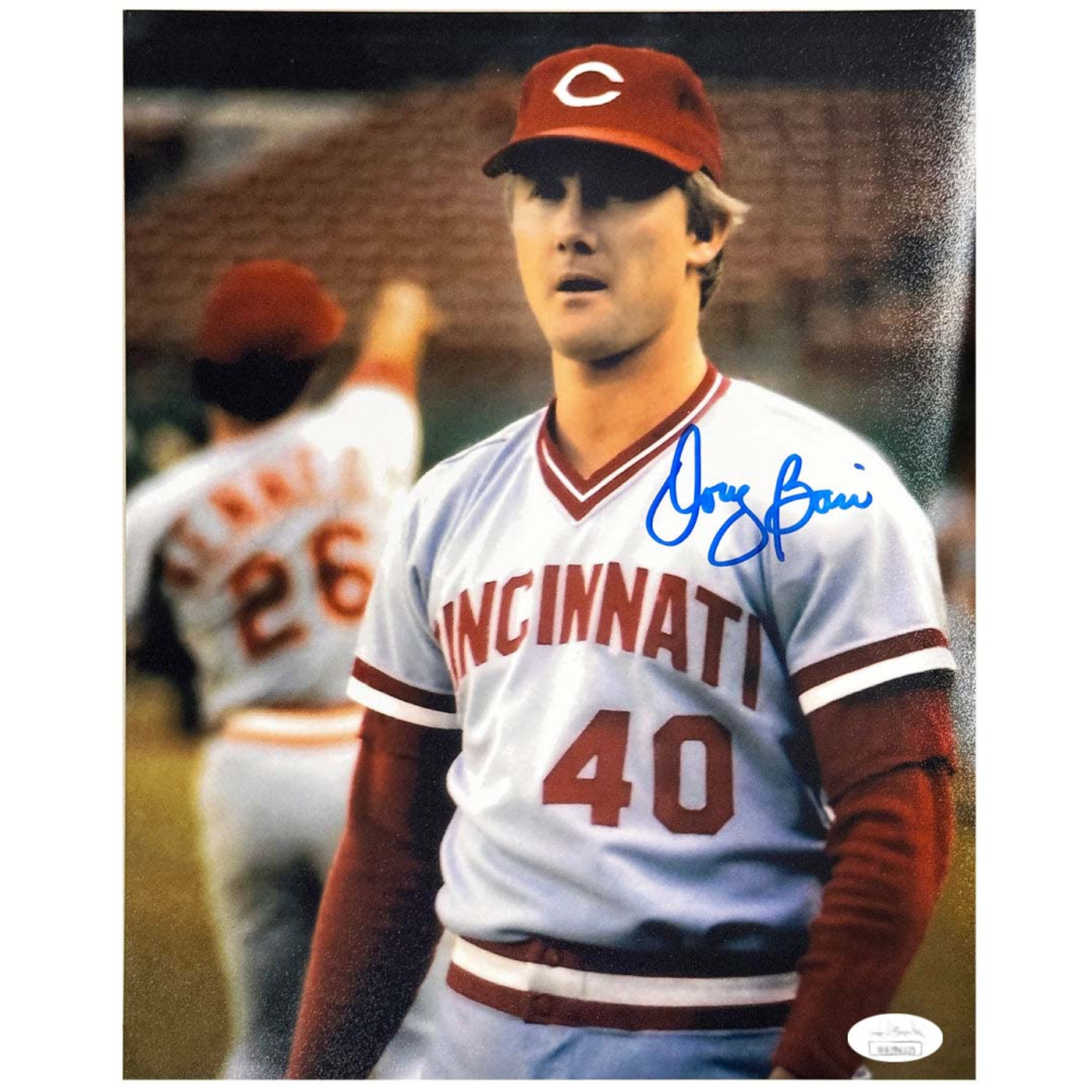 Doug Bair Signed Cincinnati Pose 1 Baseball 8x10 Photo (JSA)