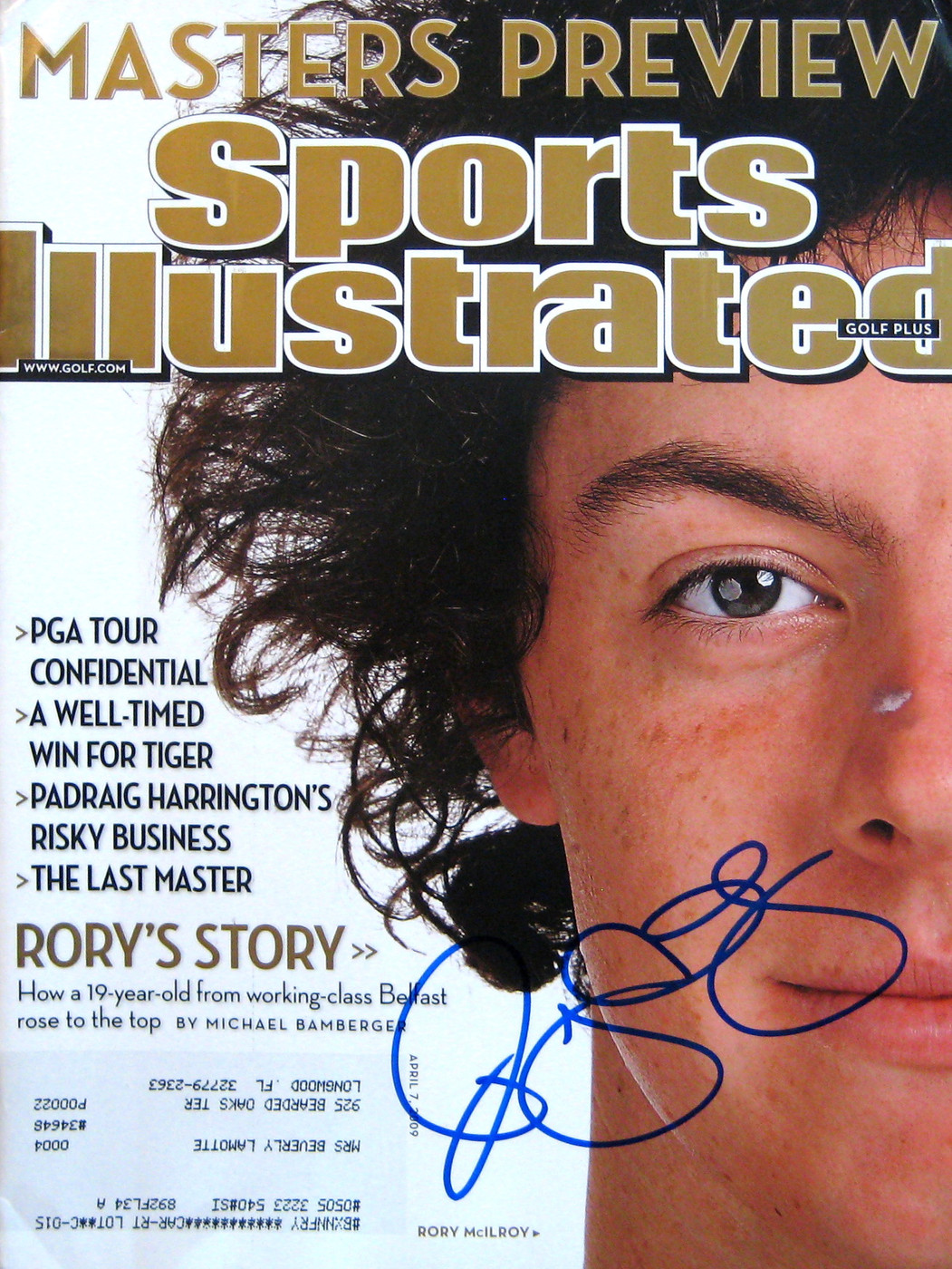 Rory McIlroy Signed Sports Illustrated 4/7/09