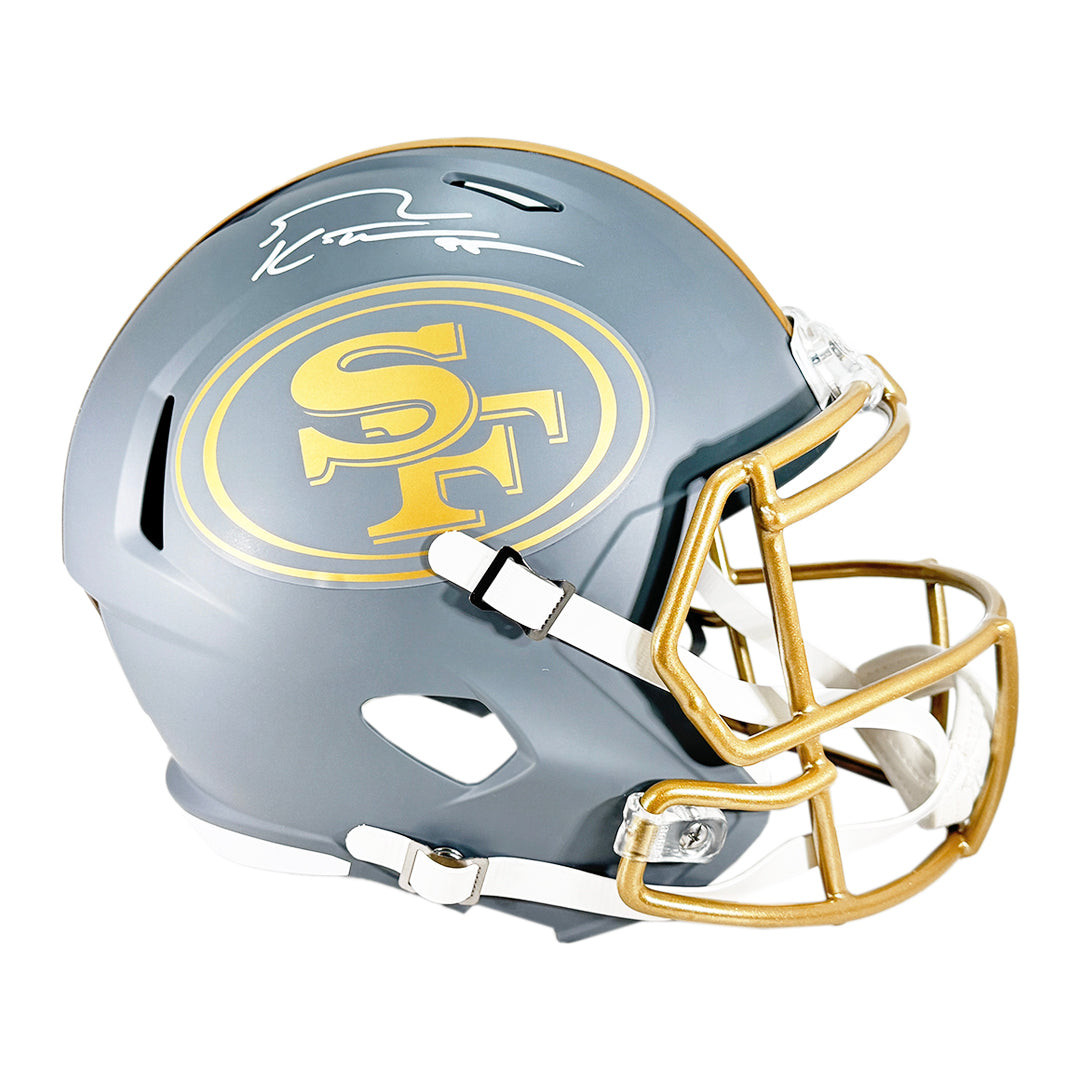 George Kittle Signed San Francisco 49ers Slate Alternate Speed Full-Size Replica Football Helmet (Beckett)