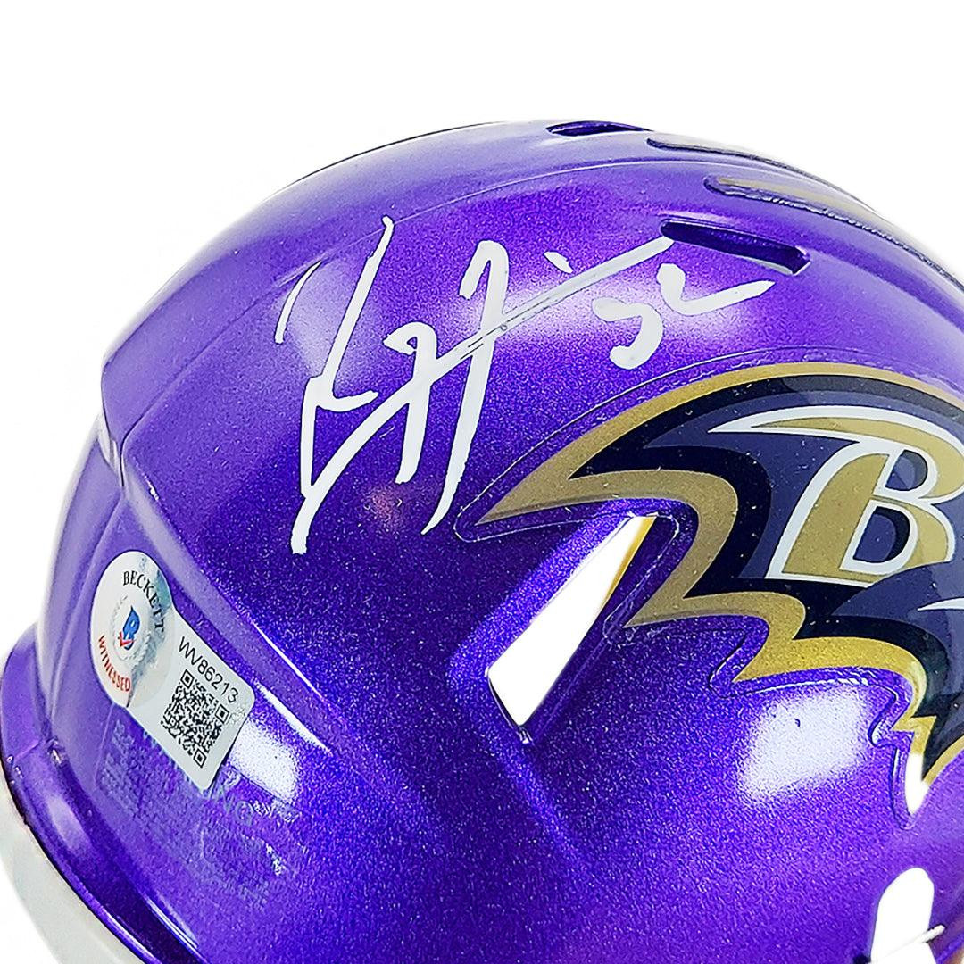 Ray Lewis Signed Baltimore Ravens Flash Speed Mini Football Helmet