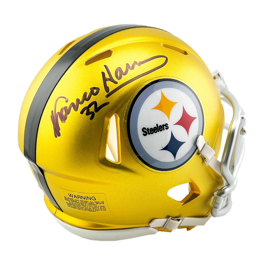 Franco Harris Signed Pittsburgh Steelers Blaze Mini Football Helmet (Beckett)
