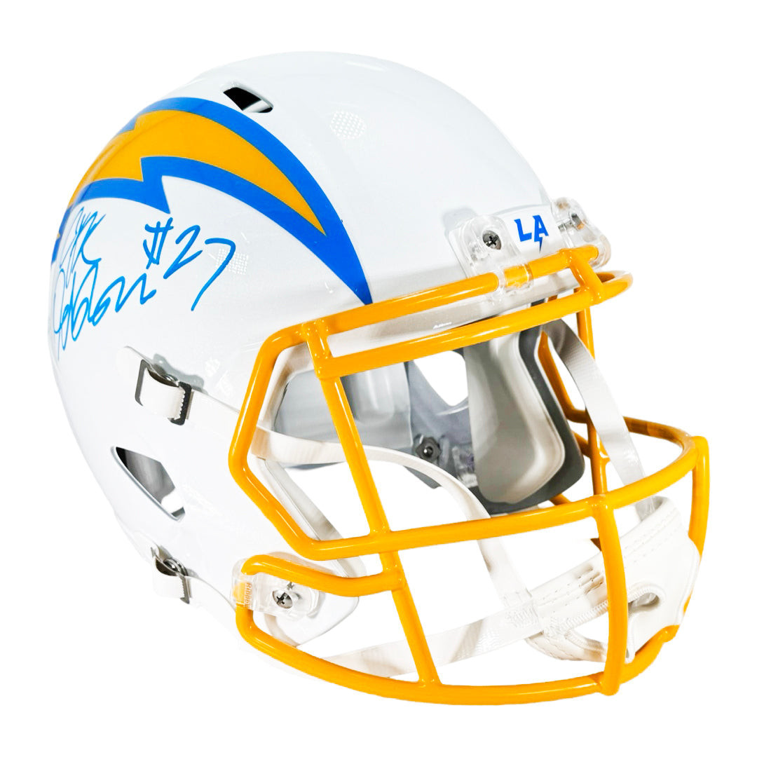 J.K. Dobbins Signed Los Angeles Chargers Speed Full-Size Replica Football Helmet (Beckett)