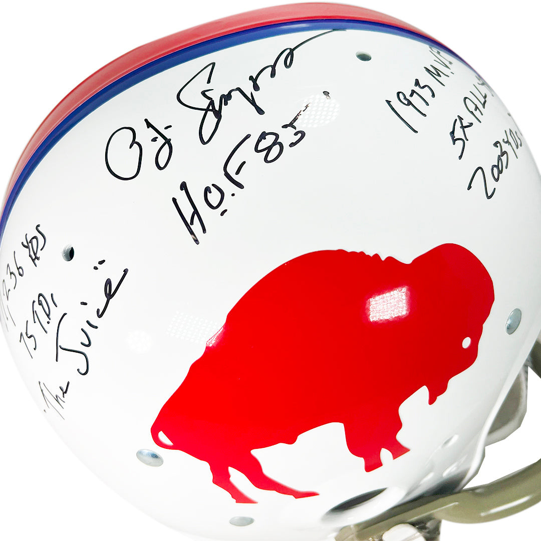 O.J. Simpson 直筆サイン入りユニフォーム ヘルメットセット OJ Simpson Signed Multi Inscription Buffalo Bills Throwback 65-73