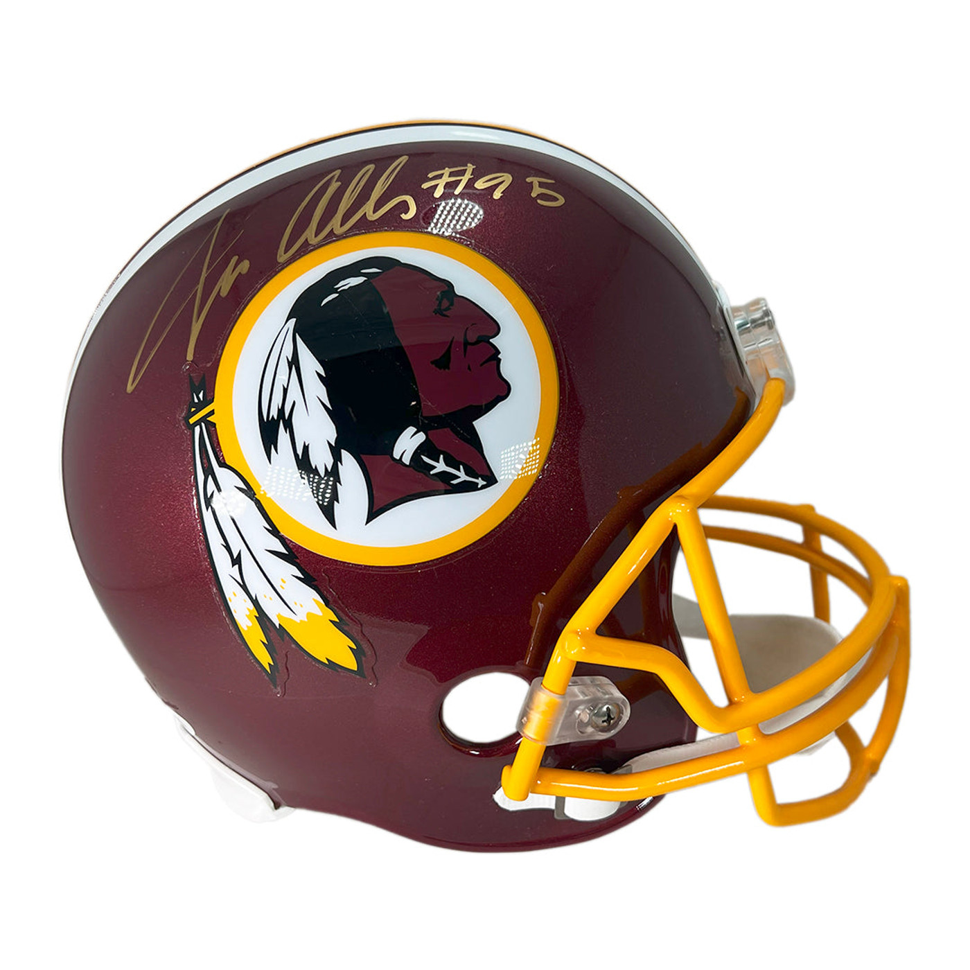 Jonathan Allen Signed Washington Redskins Throwback Full-Size Replica Football Helmet (JSA)
