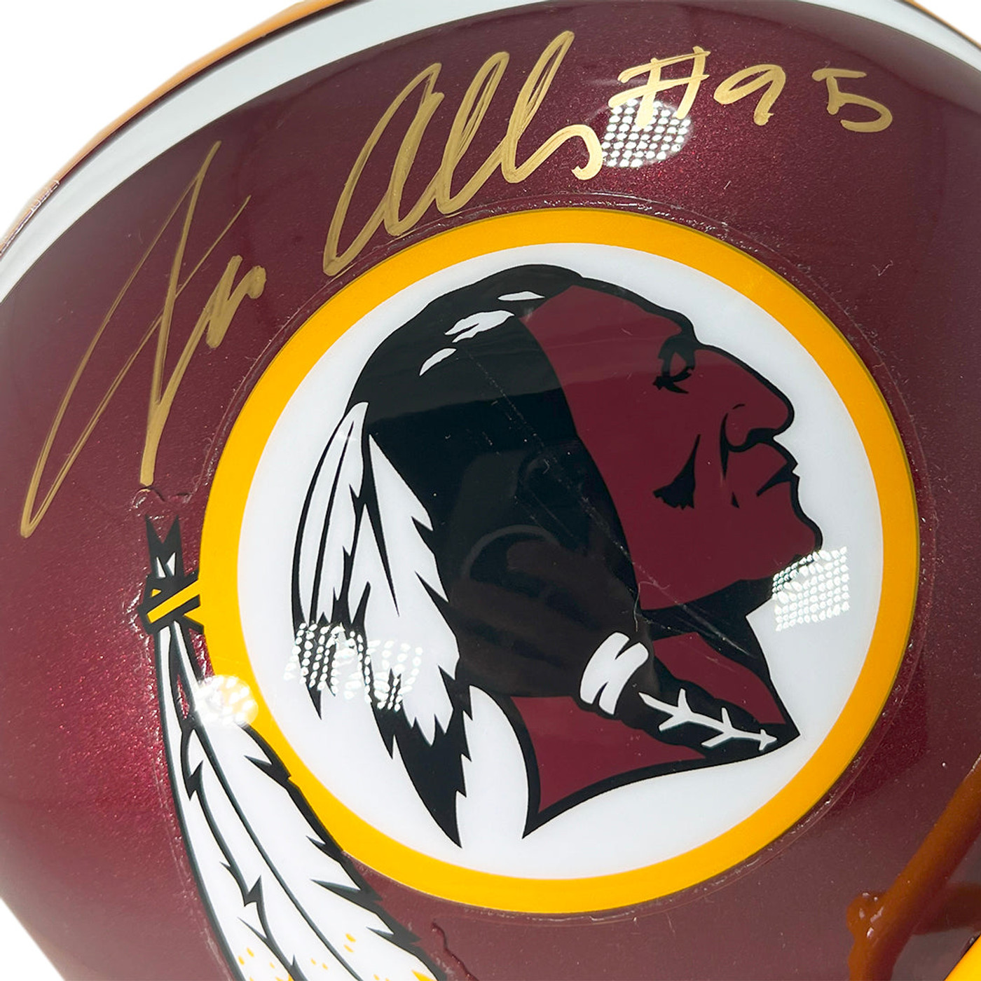 Jonathan Allen Signed Washington Redskins Throwback Full-Size Replica Football Helmet (JSA)