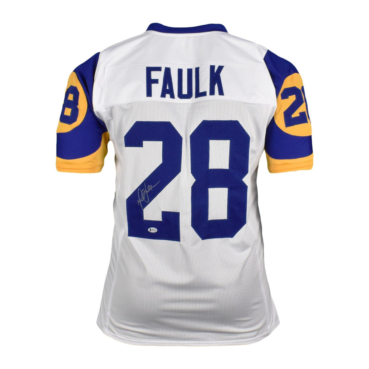 Marshall Faulk Signed Pro-Edition White Football Jersey (Beckett)