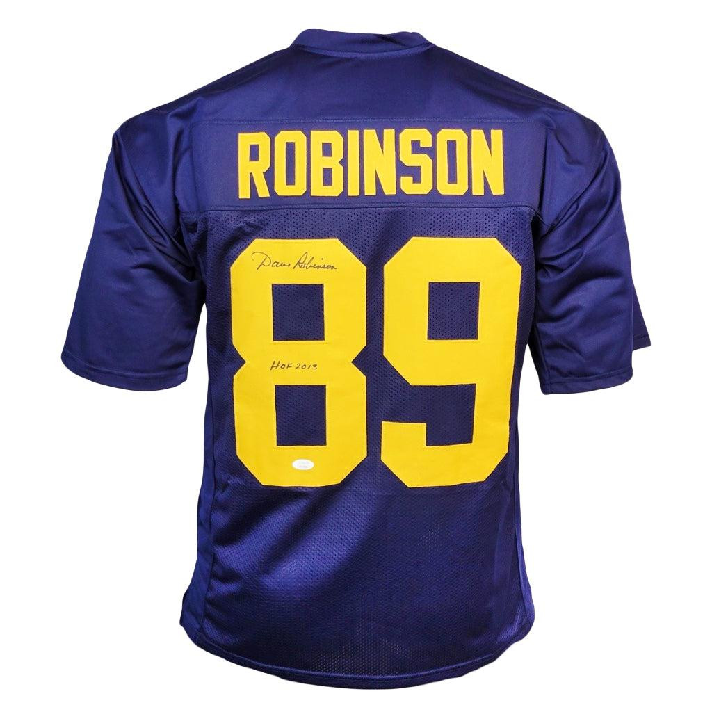 Dave Robinson Signed "HOF 13" Inscription Green Bay Navy ACME Throwback Football Jersey (JSA)