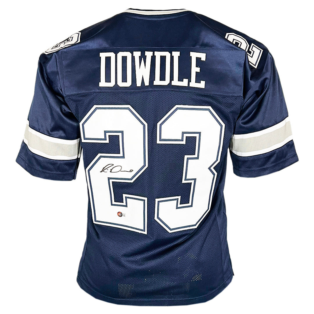 Rico Dowdle Signed Dallas Navy Football Jersey (Beckett)