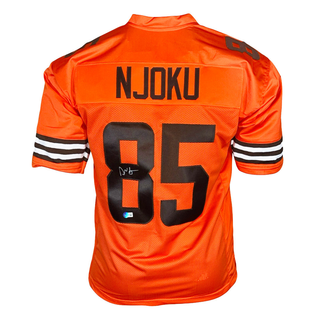 David Njoku Signed Cleveland Inverted Orange Football Jersey