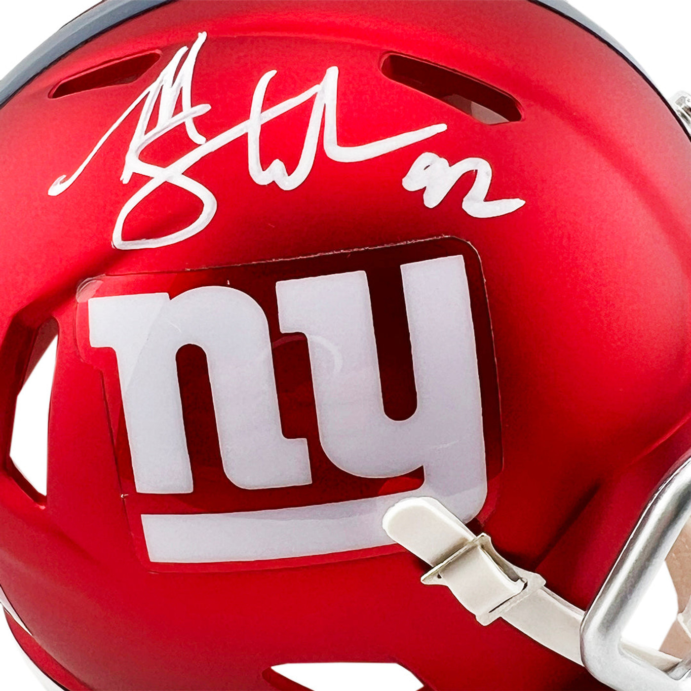 Michael Strahan Signed New York Giants Blaze Mini Football Helmet (Beckett)