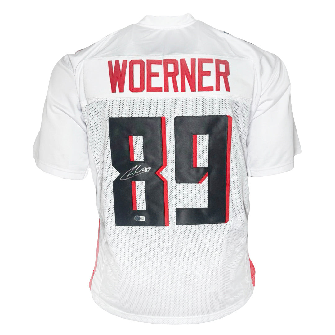 Charlie Woerner Signed Atlanta White Football Jersey (Beckett)