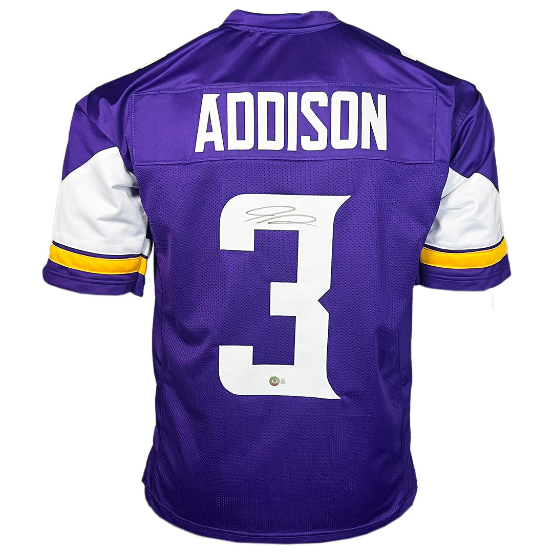 Jordan Addison Signed Minnesota Purple Football Jersey (Beckett)