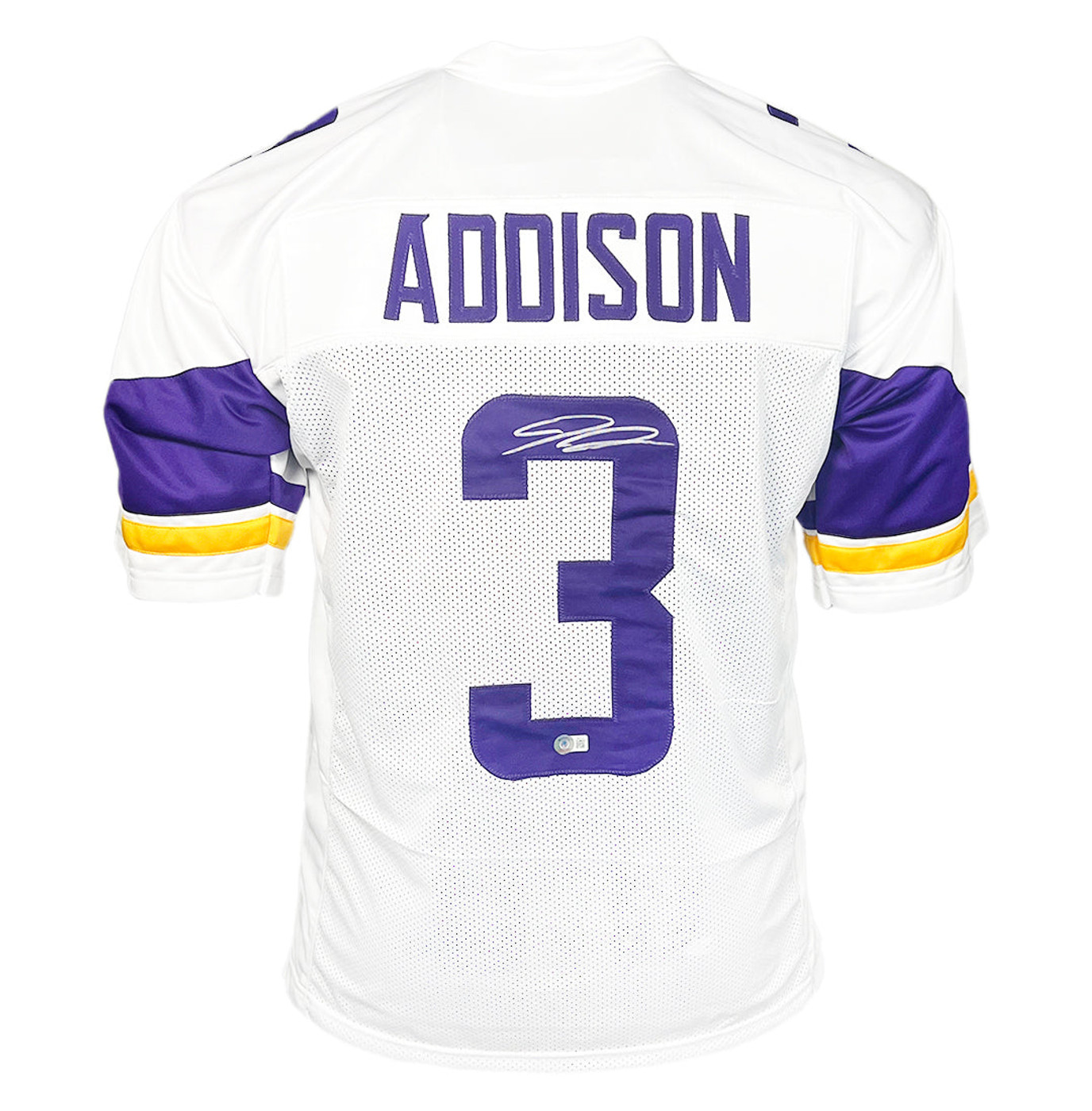 Jordan Addison Signed Minnesota White Football Jersey (Beckett)